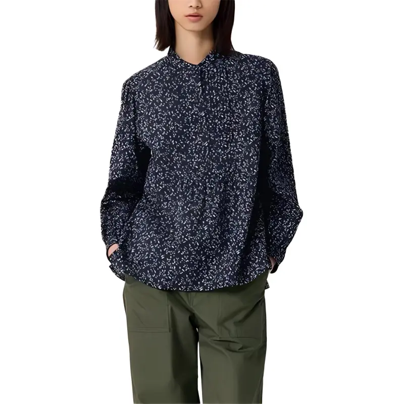 Ines De La Fressange X UNIQLO X Ines De La Fressange Shirts Women's Navy Blue-1