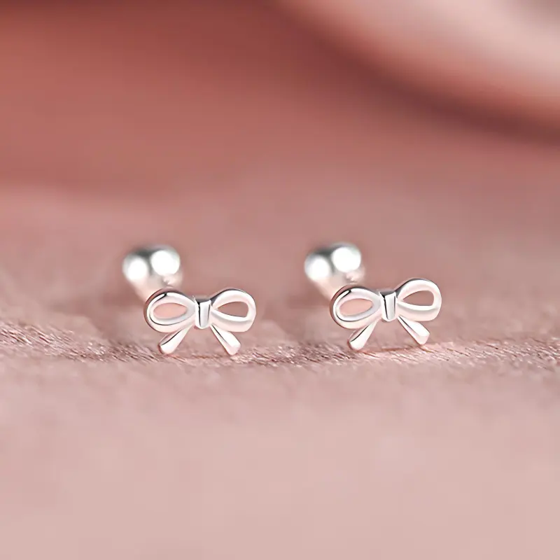 ZHOUBAIFU S999 Fine Silver Stud Earrings Women's-1