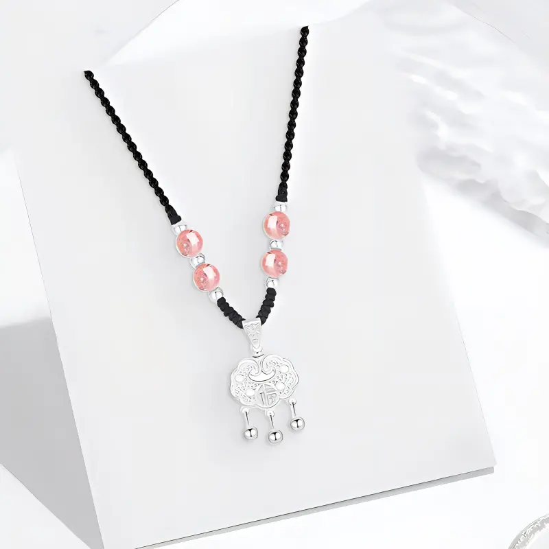 CANHUI S999 Fine Silver Peace Lock Necklace Unisex-1
