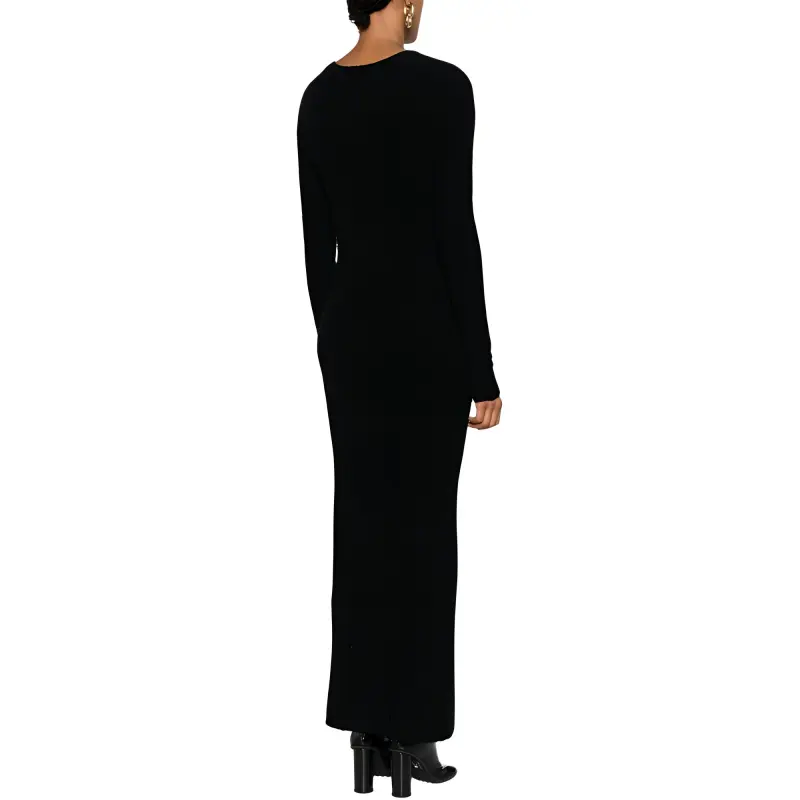 TOTEME V-Neck Ribbed-Knit Maxi Dress-2