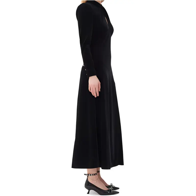 GANNI Velvet Long Dress-4