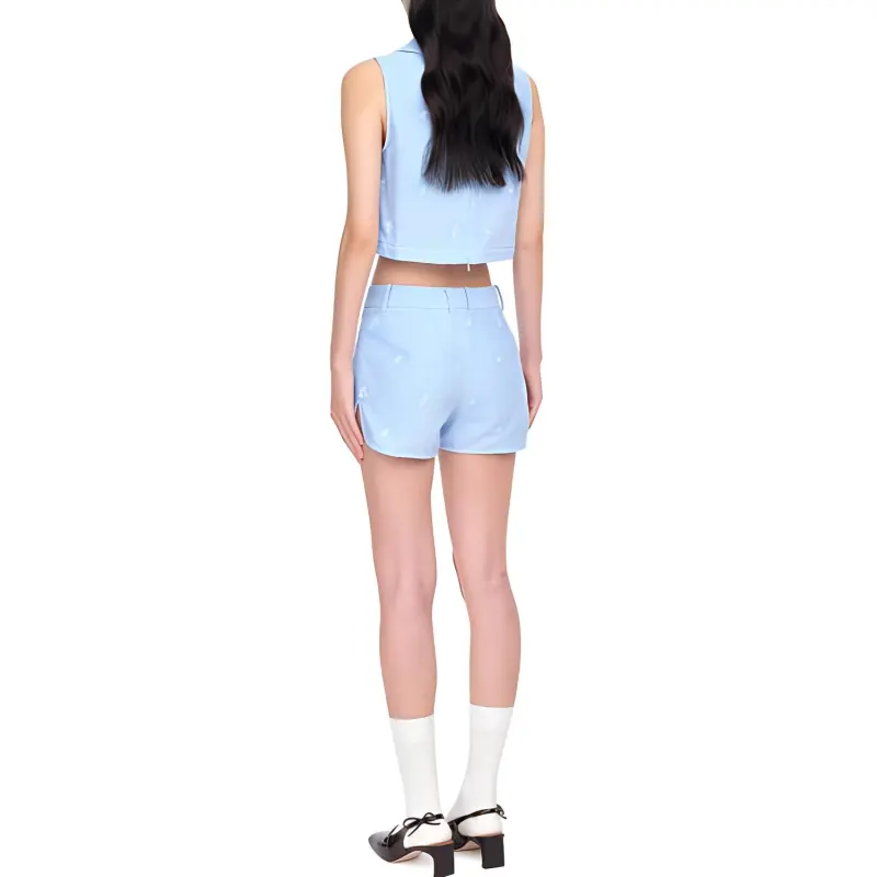 SHUSHUTONG Casual Shorts Women's Blue-2