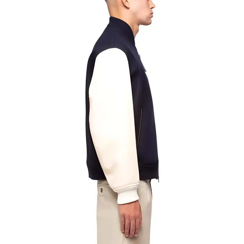 LOEWE Leather Sleeve Bomber Jacket-3