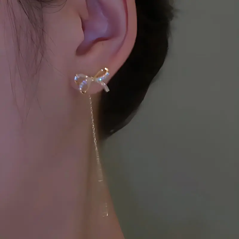 WAW Gold Plated Copper Drop Earrings Women's-3
