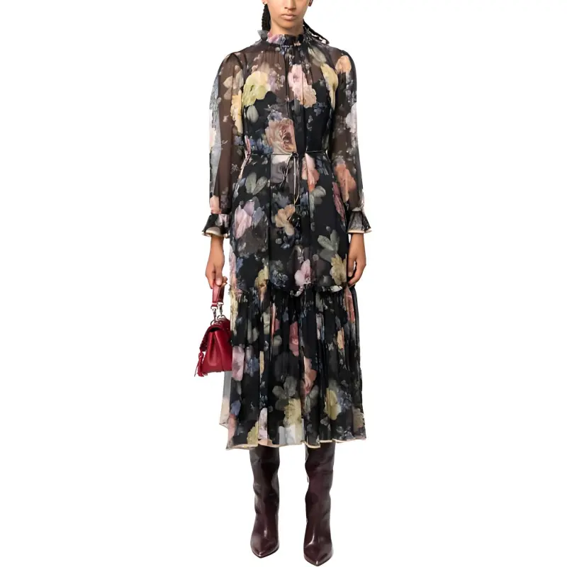 Zimmermann Long-Sleeved Dresses Women's Black-1