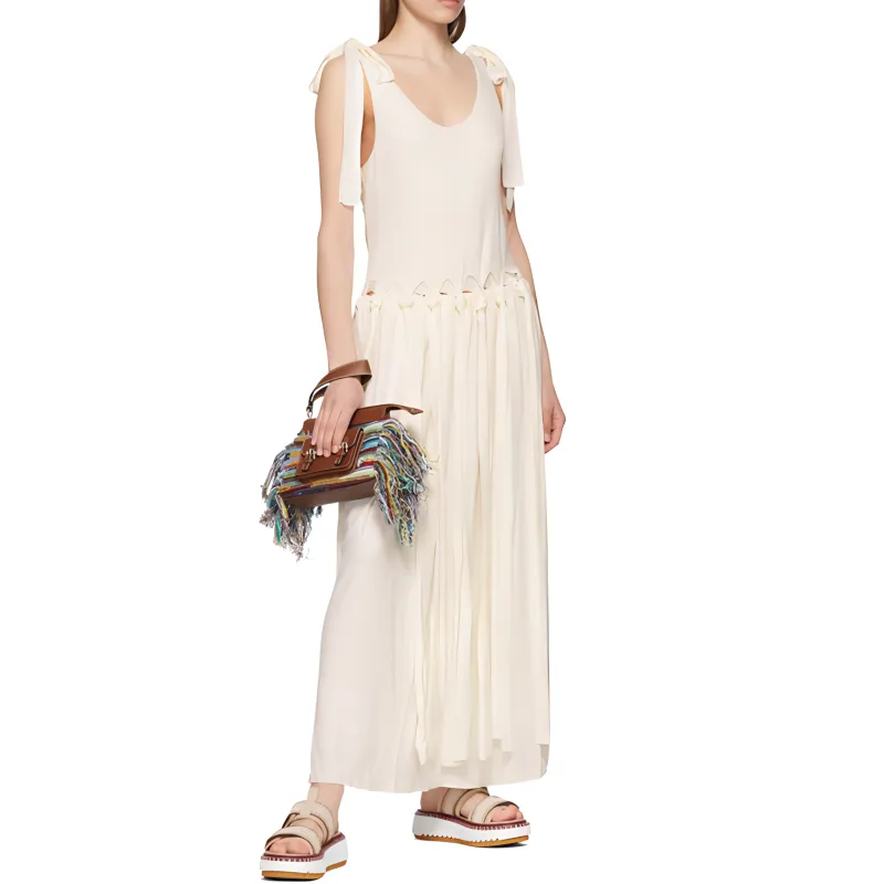 Chloe SS22 Sleeveless Dress Women's Ecru-6