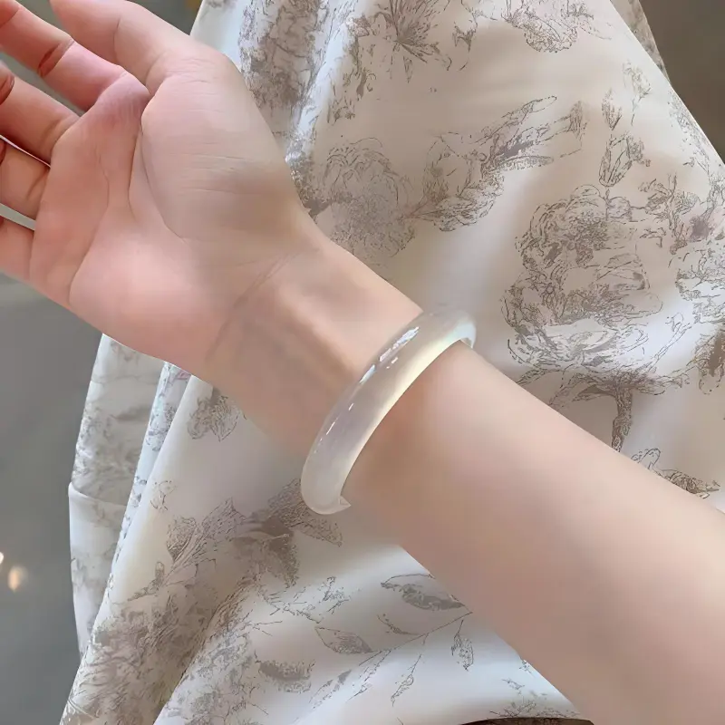 JUNWEN Chalcedony Jade Bangles Women's-2