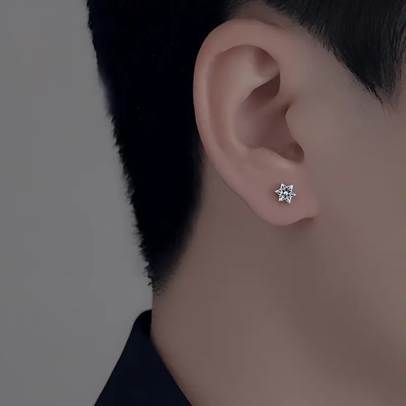 ZWU Silver Plated Cool And Stylish Stud Earrings Unisex-3