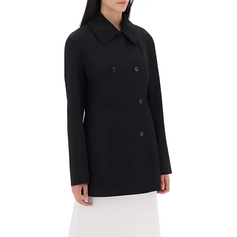 TOTEME Cropped Double Breasted Trench Coat-3