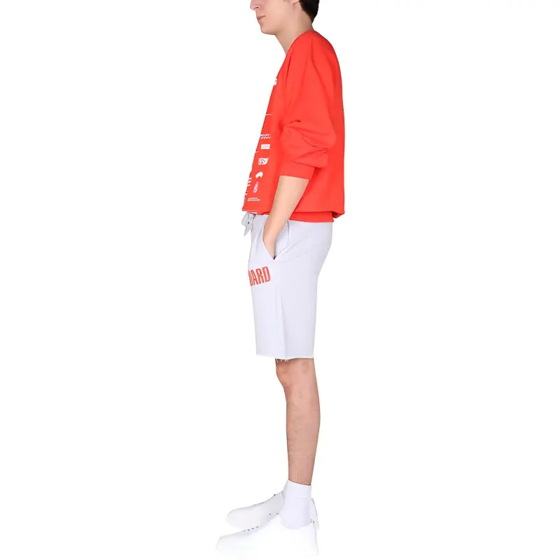 Helmut Lang Logo Printed Elastic Waist Shorts-3