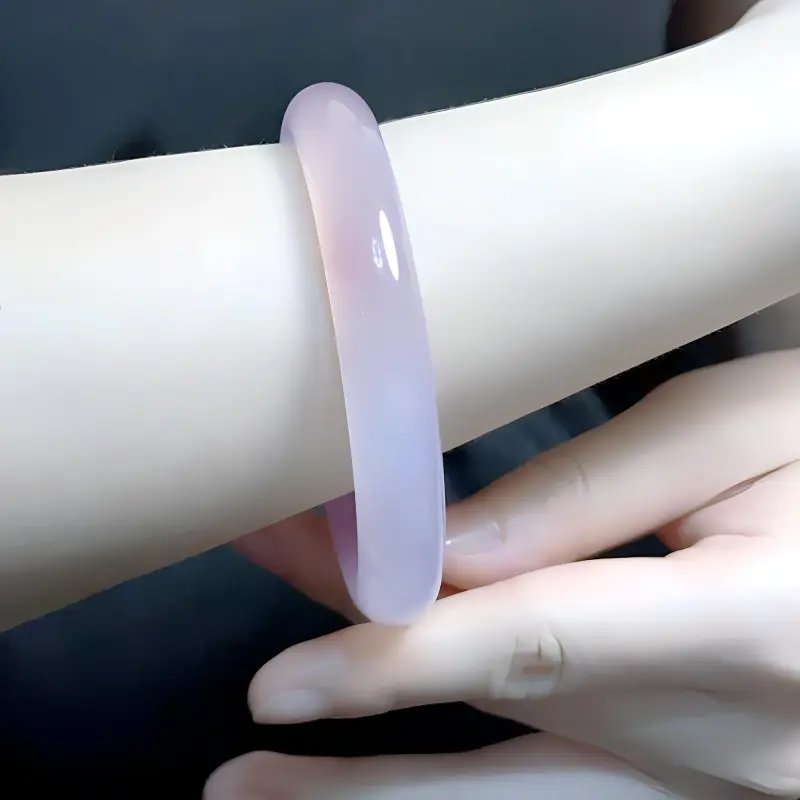 Double Happiness Gift Chalcedony Bangle Women's-1