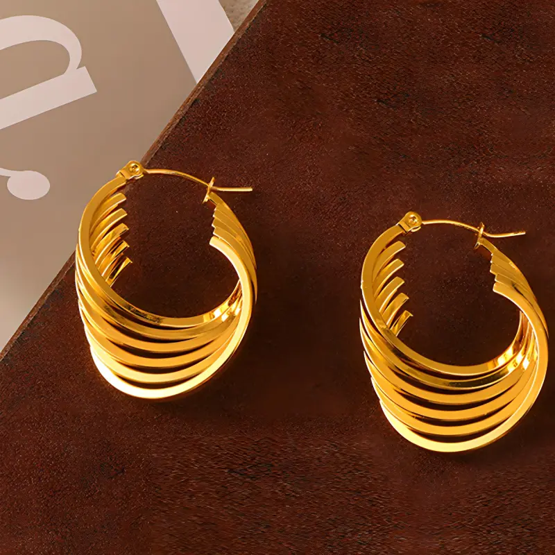 Sanpowa Stainless Steel Earrings Women's-1