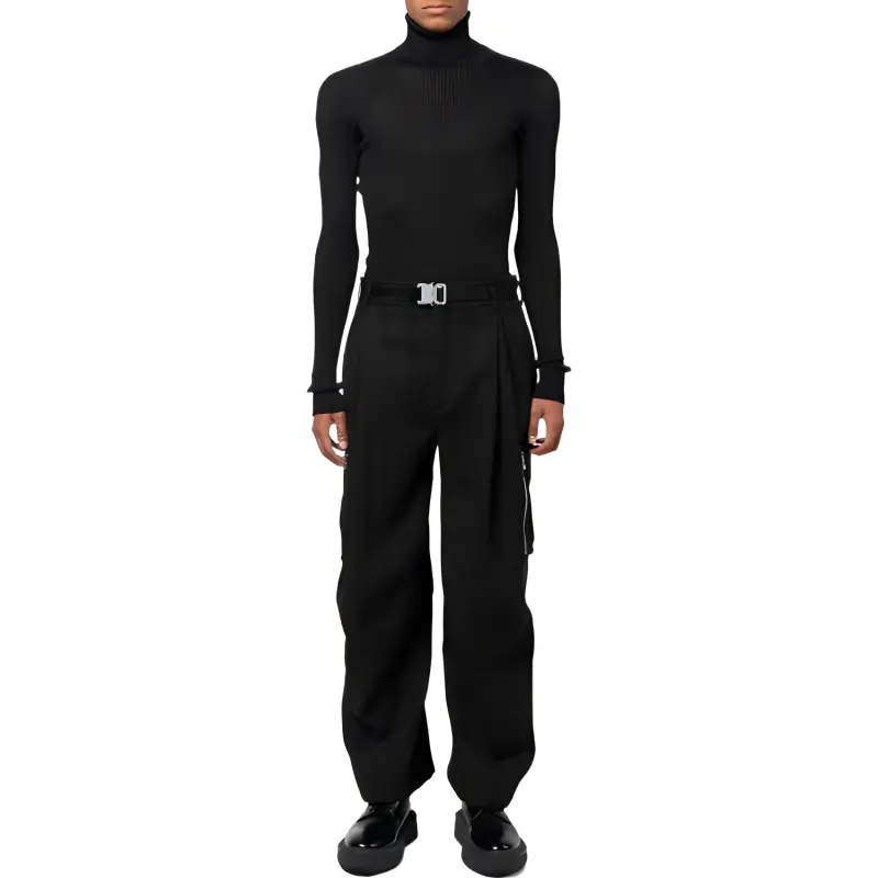 OFF WHITE Helvet Fine Knit Rib Turtlneck-1