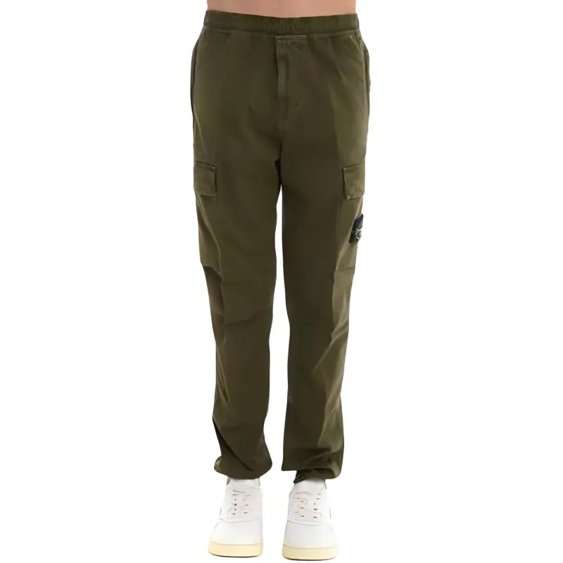 STONE ISLAND Mid Rise Tapered Cargo Trousers-1