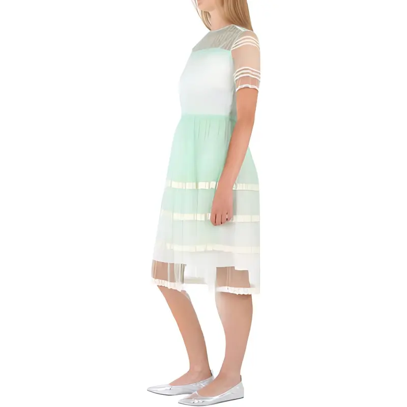 Burberry Short Sleeved Dress Women's Mint Green-4