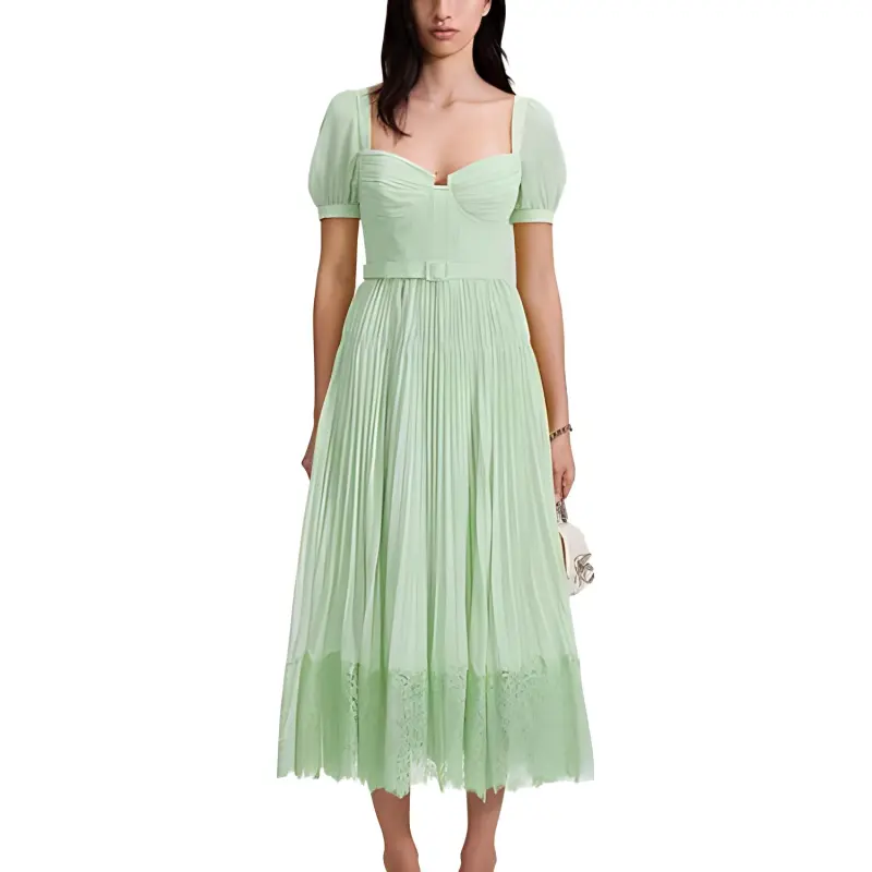 Self portrait Short Sleeved Dresses Women's Mint Green-1