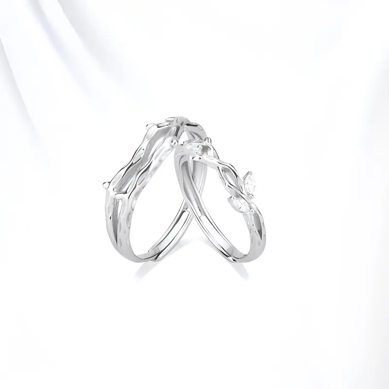 GLOIRE S999 Fine Silver Rings Unisex Exquisite Luxury Niche Design Advanced Touch Romantic Date Anniversary Gift-2