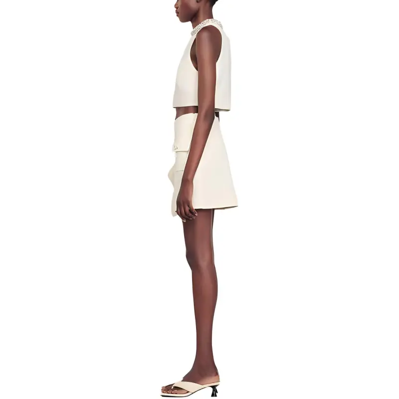 Sandro FW23 Sandro Casual Short Skirts Women's White-3