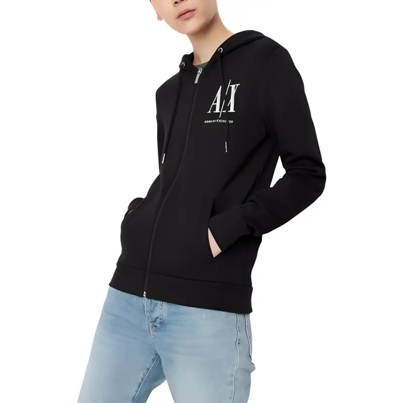 ARMANI EXCHANGE Logo print Zip up Hoodie-1