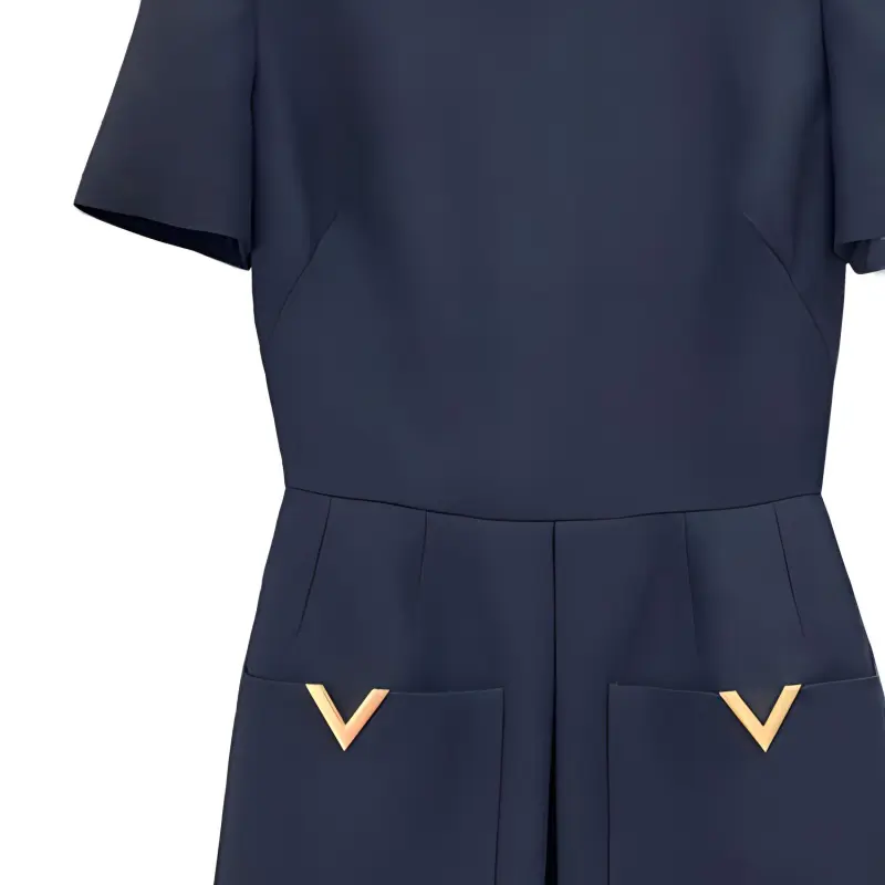 Valentino SS24 Short Sleeved Dresses Women's Navy-3