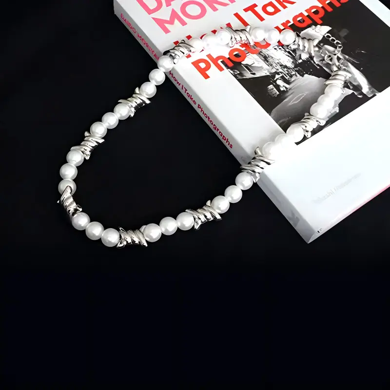 MOVER Necklaces Unisex Thorn Round Bead Patchwork Necklace-4