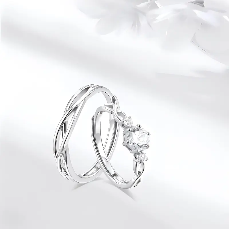 LUCA Sterling Silver Rings Unisex Silver White #Sweet Love Confession Box-3