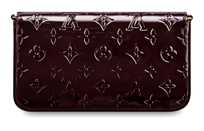 LOUIS VUITTON Pochette Felicie Monogram Vernis Amarante-4