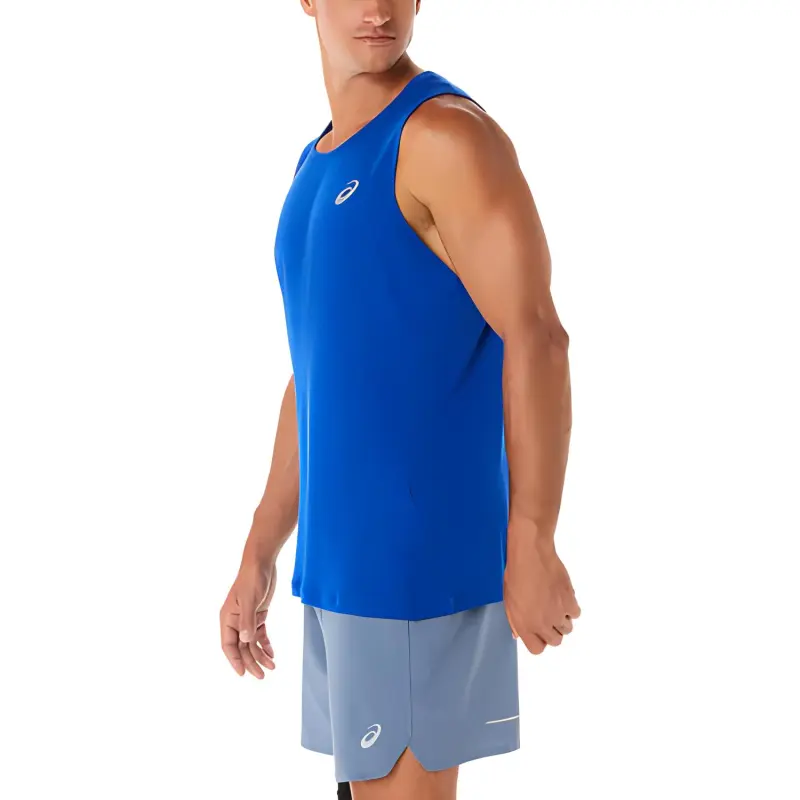 Asics Silver Tank Tops Men Blue-2