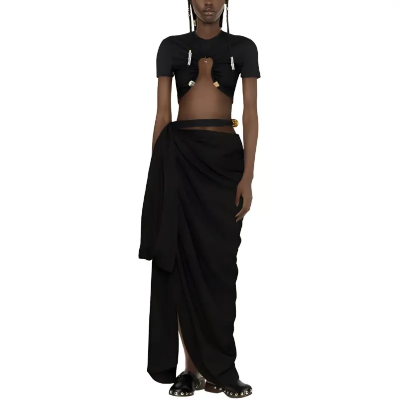Jacquemus Casual Long Skirts Women's Black-1
