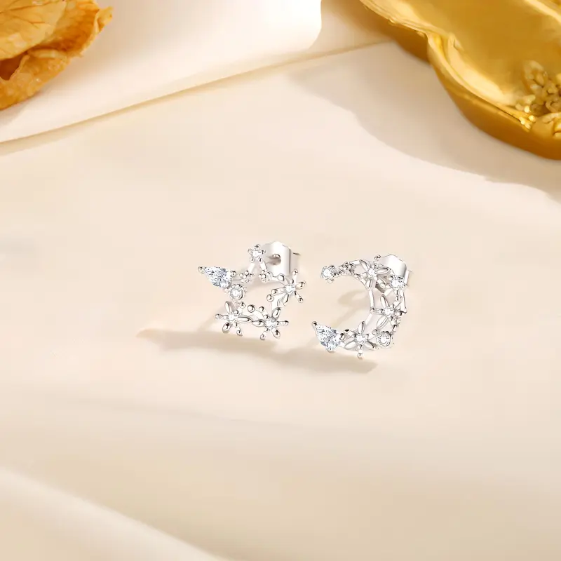 UX S925 Silver Stud Earrings Women's-2
