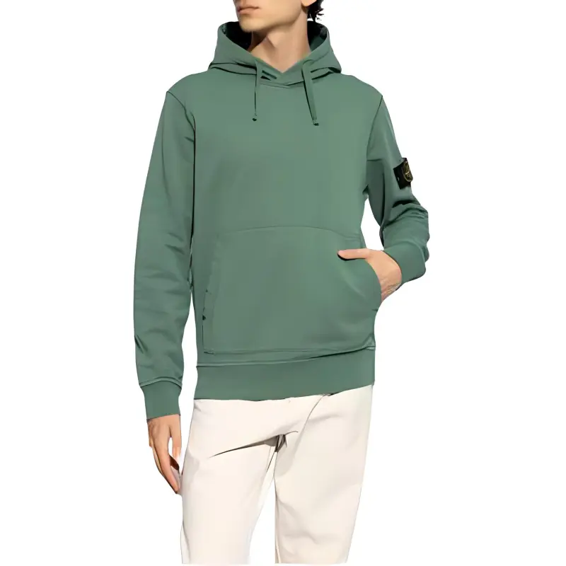 STONE ISLAND Fleece Garment Dyed Hoodie-1