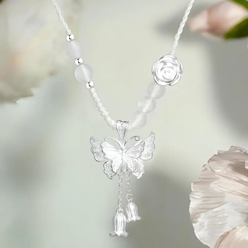 FUSSEM S999 Fine Silver Necklaces Women's-2