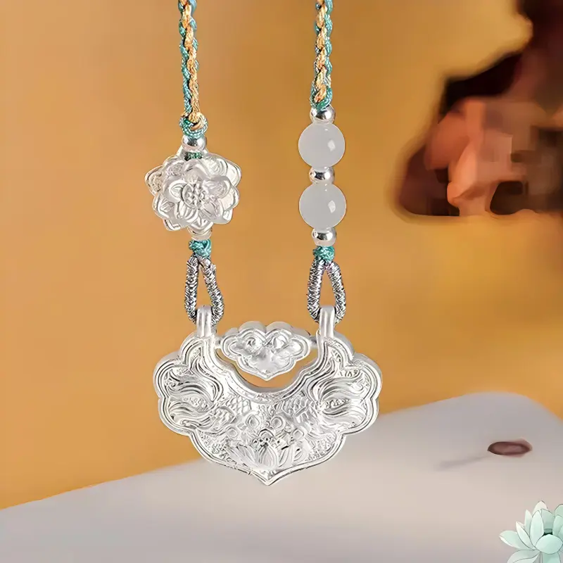 CHINA GOLD S999 Fine Silver Sterling Silver Necklaces Unisex-1