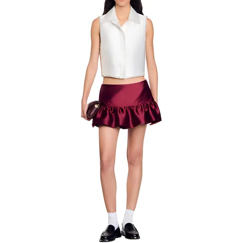 Sandro Sleeveless Twill Shirt-1