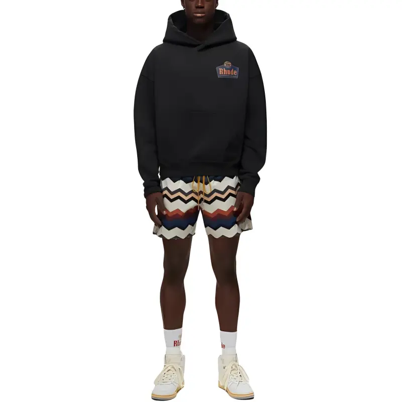 RHUDE Logo print Cotton Hoodie-4