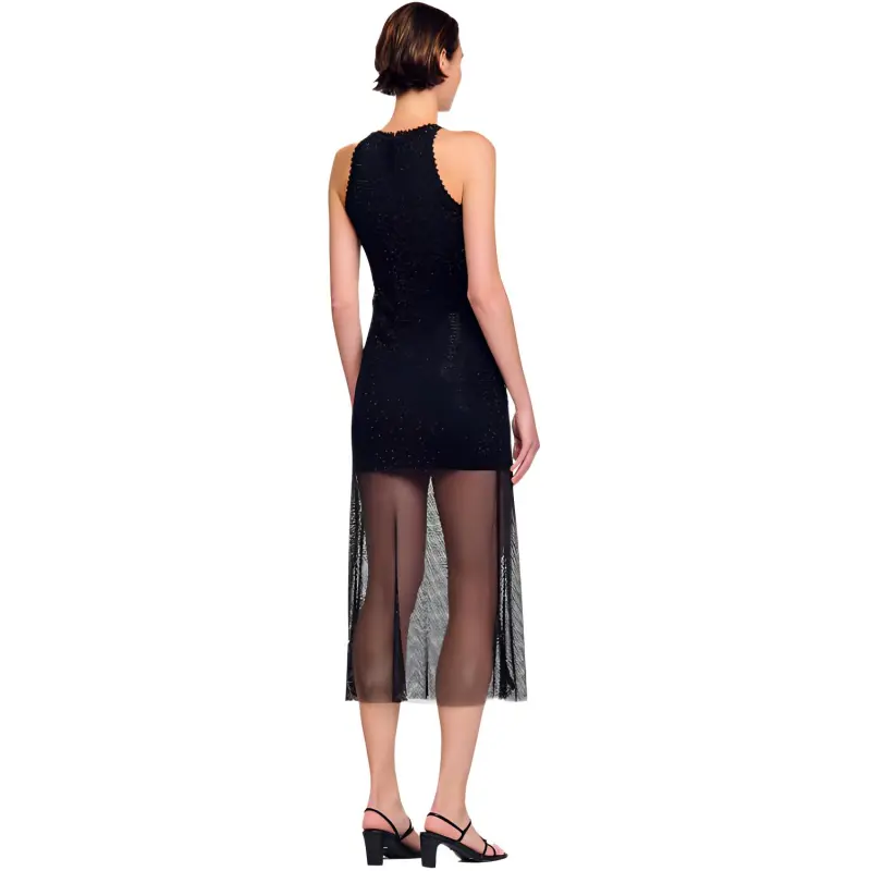 Sandro Sleeveless Dress Women's Black-1
