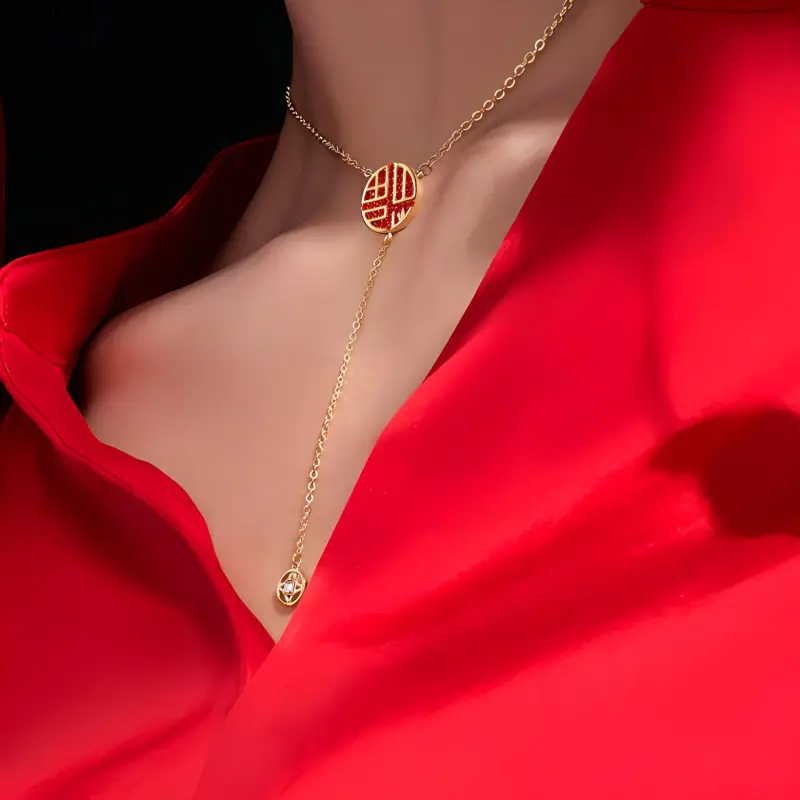 Swarovski Full Blessing Necklaces Women's Gold-3