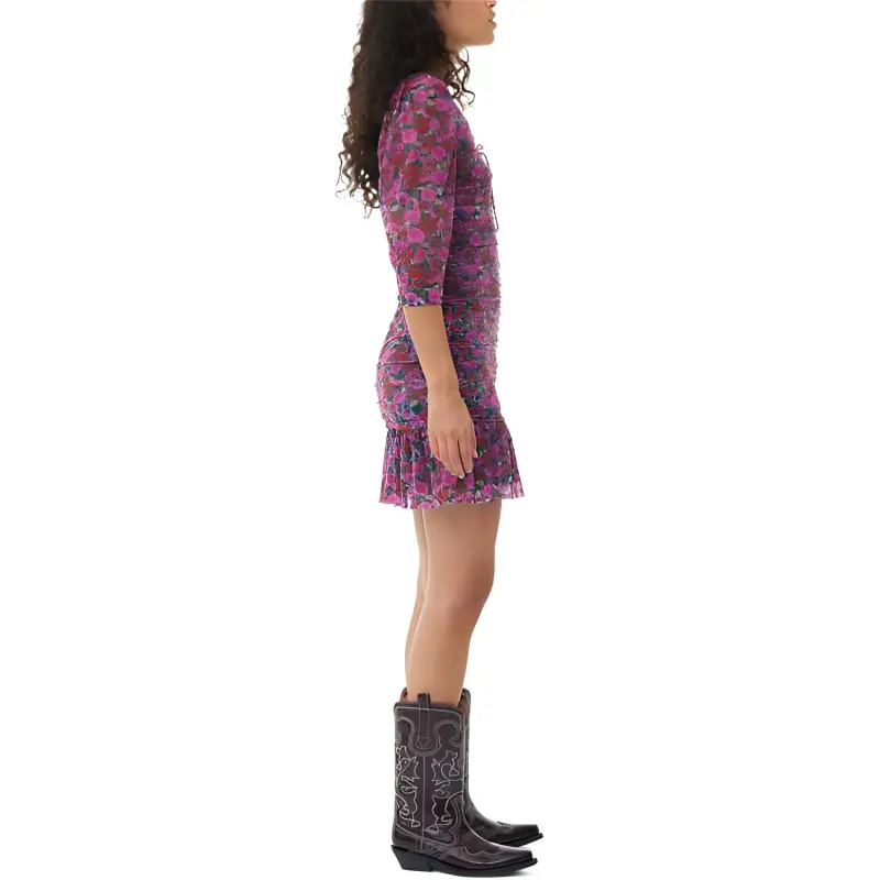 GANNI Long Sleeved Dresses Women's Red-4