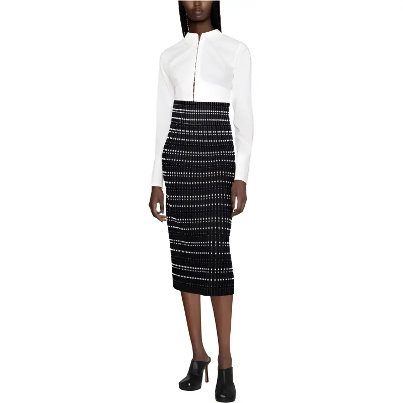 Alexander McQueen High-Waisted Rib-Knit Midi Skirt-1