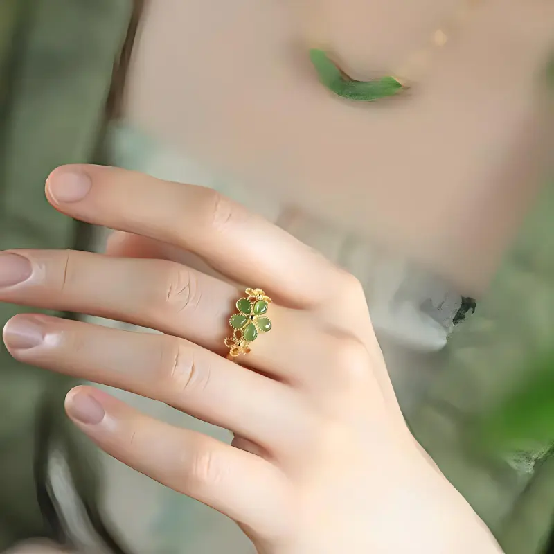 Xiaoyinjiang Hetian Jade Rings Women's Jasper-1
