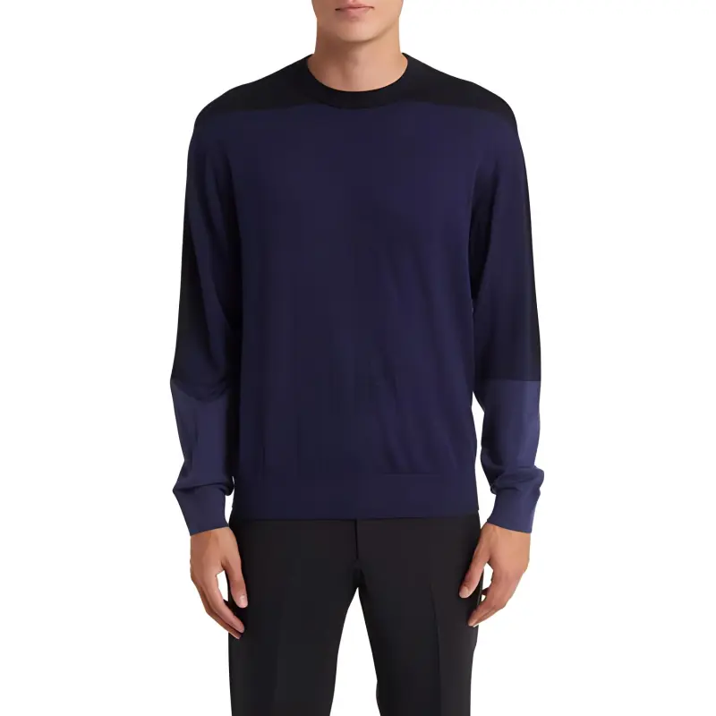 EMPORIO ARMANI Colour Block Crewneck Jumper-1
