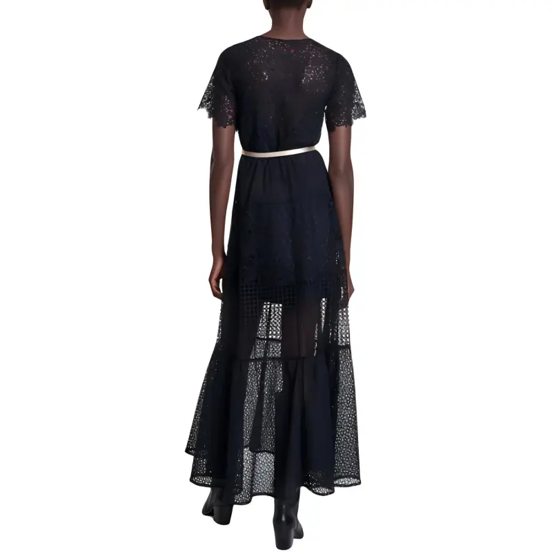Maje Flared Lace Maxi Dress-1