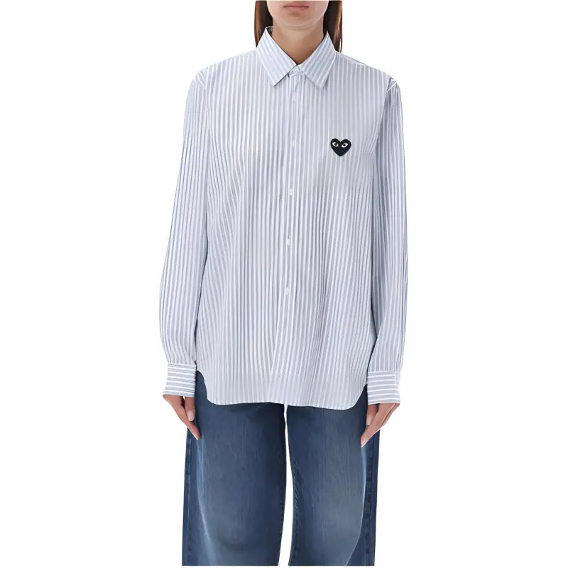 CDG Play Shirt Men's Blue White-2
