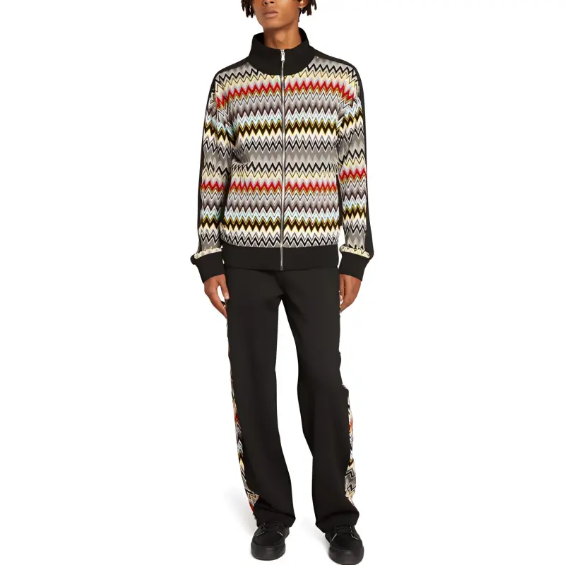 MISSONI Zigzag Roll Neck Zipped Sweatshirt-1