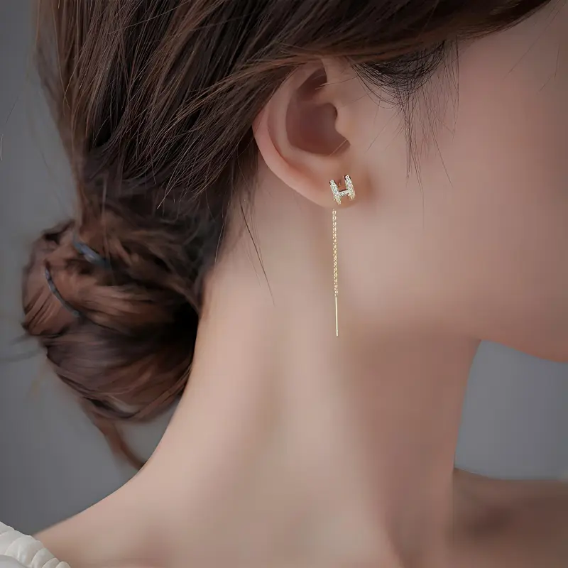 FEO Zircon Drop Earrings Women's-4