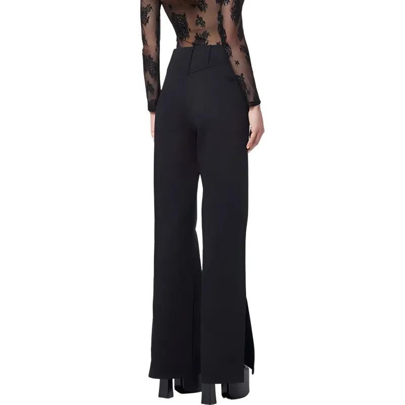 GCDS Wide leg Cotton jersey Trousers-1