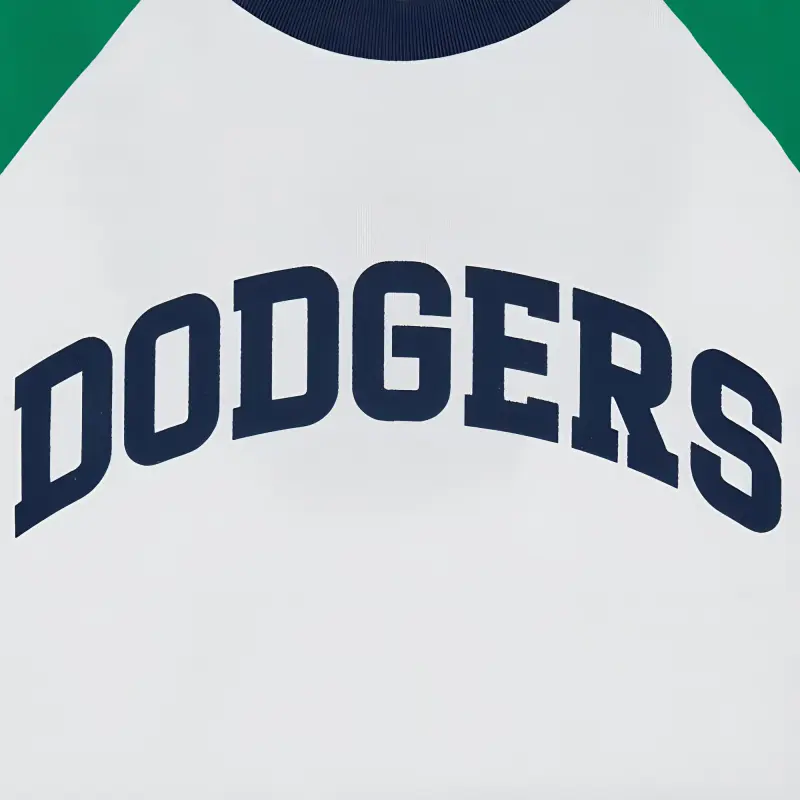MLB Los Angeles Dodgers Raglan Sleeve T Shirt Women's Neon Green-3