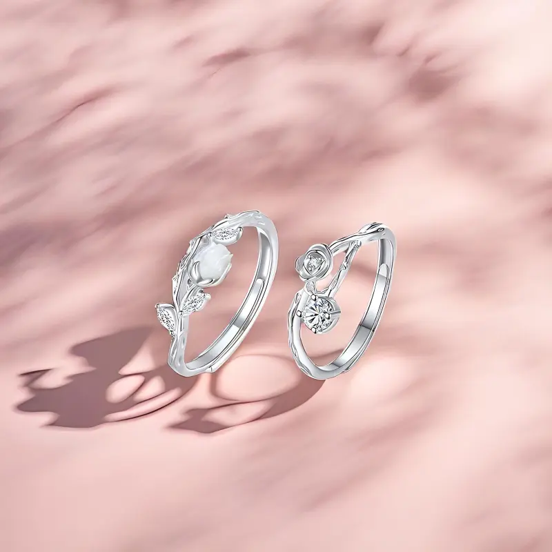 CLARKIA FLOWER S999 Fine Silver Rings Women's-8