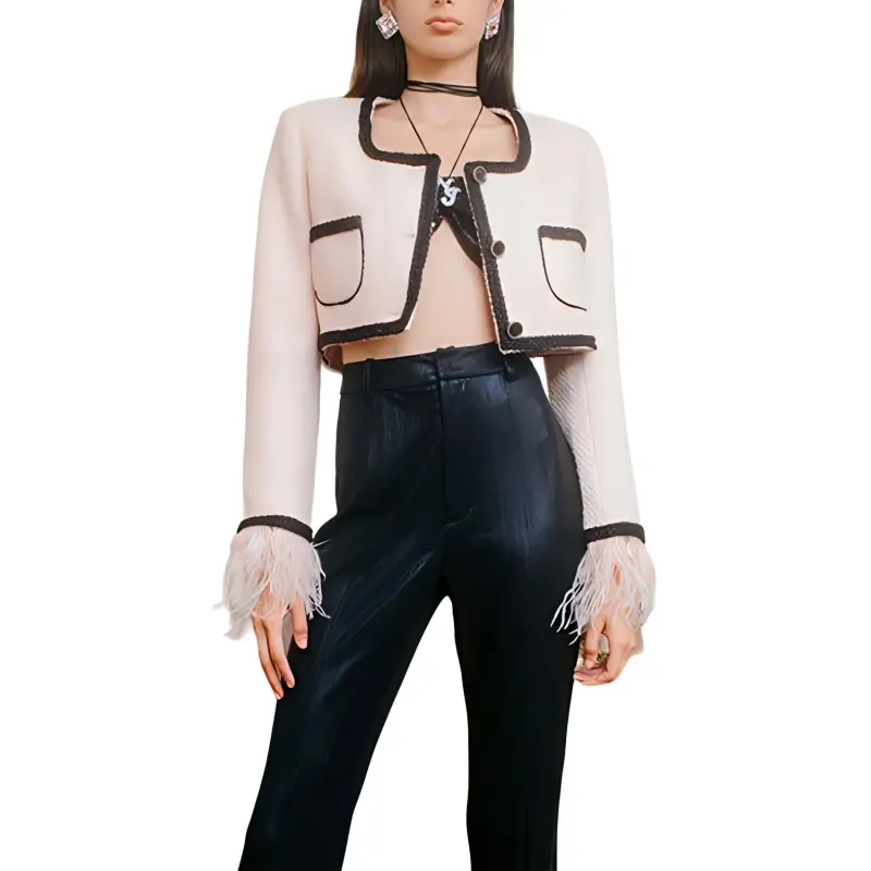 NANA JACQUELINE Cropped Coats Women's Pink-1