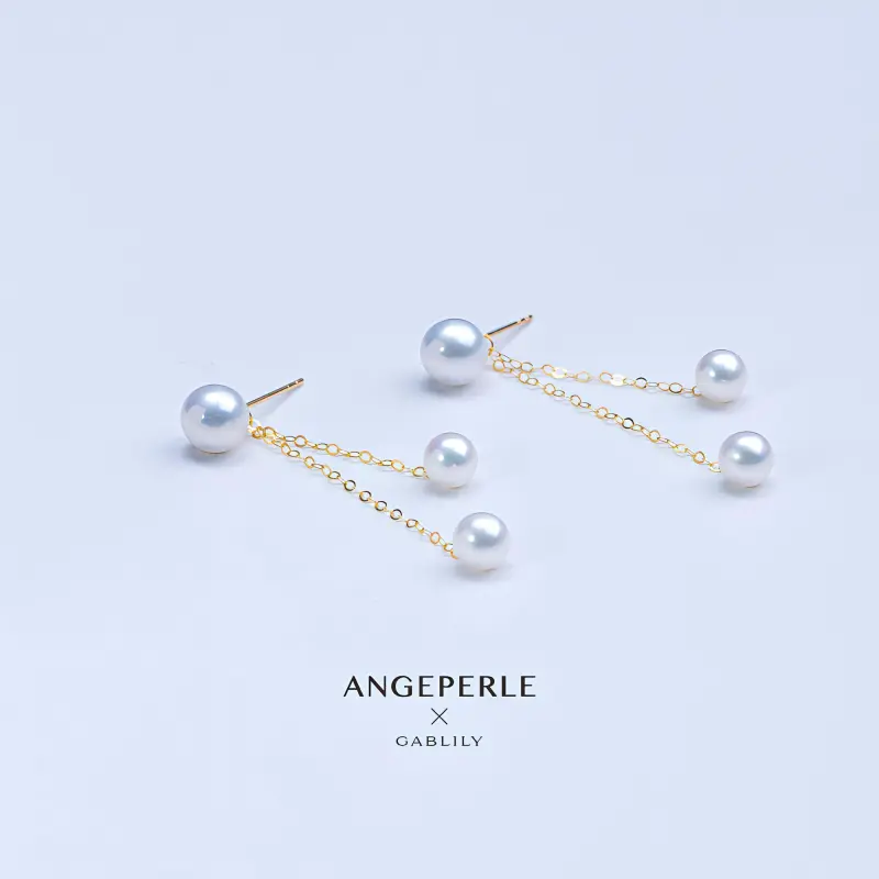 ANGEPERLE Freshwater Pearl Drop Earrings Women's-3